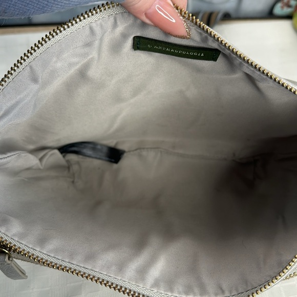 Anthropologie grey/ silver Leather Crossbody Bag - with Free wallet. - Picture 6 of 15